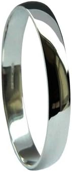 Quality UK 9ct White Gold 2mm D Shape Wedding Ring Medium Weight Band 1.2g Size P