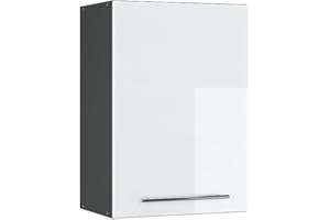 Vicco Armario Colgante Fame-Line, Blanco Alto Brillo/Antracita, 50 cm