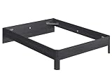 Viene sin ensamblar Movian Indre Modern - Base para cama de matrimonio con cabecero bajo, 194,5 x 144,5 x 31,7 cm (gris)