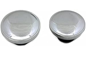 BILLET PROOF DESIGNS Chrome OEM Style Vented & Non-Vented Dual Gas Caps Set for 1982-1999 Harley Softail Fat Bob with Split 2-Piece Gas Tanks - SOLD AS A SET - Left and Right Hand Thread - Replaces HD# 61272-92A