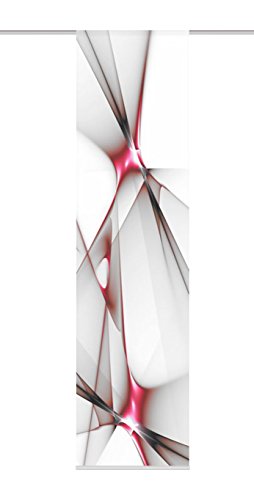 Home Fashion 87188 Franklin - Panel japonés con impresión Digital (con Barra de contrapeso y sujeciones, 245 x 60 cm), poliéster, Rojo, 245 x 60 cm