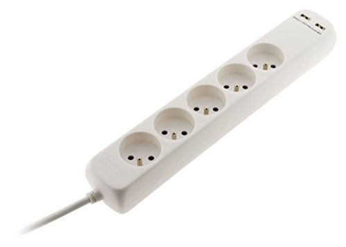 BLOC 5 PRISES 2P+T +2 PORTS USB SC