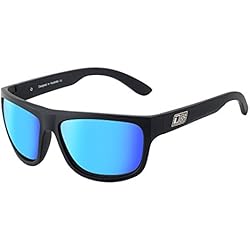 Dirty Dog adultos gafas de sol de esquimal en negro mate satinado con hielo azul polarizadas lente