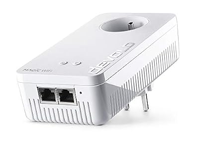 Devolo 8376 Magic 2 WiFi : Kit de Démarrage - CPL fantastique avec fonction WiFi, WiFi ac jusqu'à 2400 Mbits/s, 2 ports Ethernet Gigabit, prise de courant intégrée, point d'accès WiFi Mesh, blanc