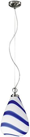 LED Pendant lamp Pendant lamp Ziska Murano Glass Nickel White/Blue Ø12cm 230V G9