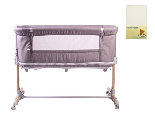 RedKite Foldable Nebula Height and Incline Adjustable Convertible Co Sleeper Nursery Crib and Playpen Including Travel Bag Mattress and DK Fitted Sheet Package