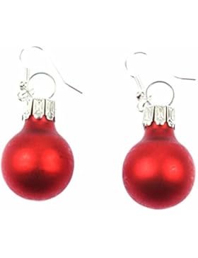 Weihnachtsbaumkugeln Ohrringe Miniblings Christbaumkugeln Weihnachten rot matt