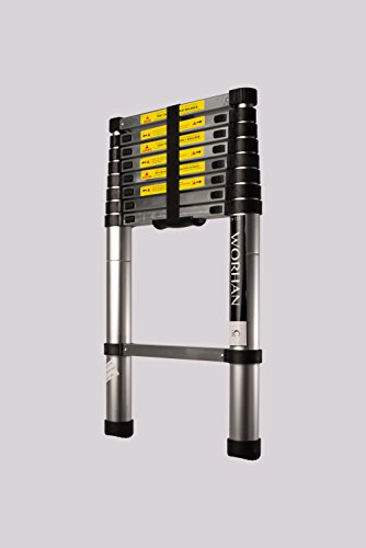 WORHAN® 2.6m TELESKOPLEITER ALULEITER ANLEGELEITER ALULEITER ALU TELESKOP LEITER MULTIFUNKTIONS LEITER 260cm 1K2.6 (……2.6m C-Line) - 3
