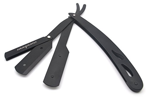 Saaqaans BSR-01 Neu Gerade Schneiden Kehle Rasiermesser, Manuelle Männer Rasierer (Cut Throat Razor Black) - 5