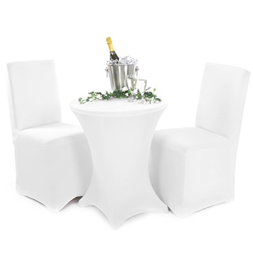 Gräfenstayn Universal-Stuhlhusse Henry in verschiedenen Farben für runde und eckige Stuhllehnen (Weiß) - 5