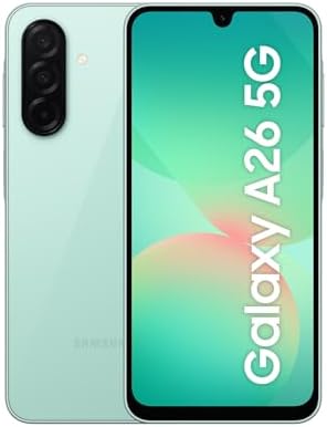 Samsung Galaxy A26 5G, Smartphone con Funzioni intelligenti, 3 anni di Garanzia del produttore, Display Super AMOLED 6.7”, 6GB RAM, 128GB, 5.000 mAh, memoria espandibile, Mint [Versione Italiana]