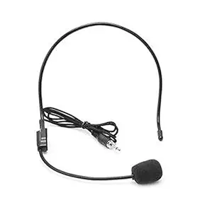 Head Band 3.5mm Unidirectional Head mic, Flexible Wired Mic Plug & Play Condenser Lapel Microphone for Voice Amplifier, Teachers, Presentations, Recording, Neck Mic for Mobile