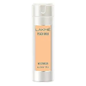 Lakme Peach Milk Face Moisturizer 200 ml, Daily Lightweight Lotion with Vitamin C & Vitamin E for Soft Glowing Skin - Non Oily 12h Moisture for Women