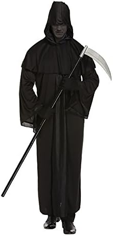 Salveo® Men's Grim Reaper Halloween Costume with Scythe Accessory Bundle (Men: One Size)