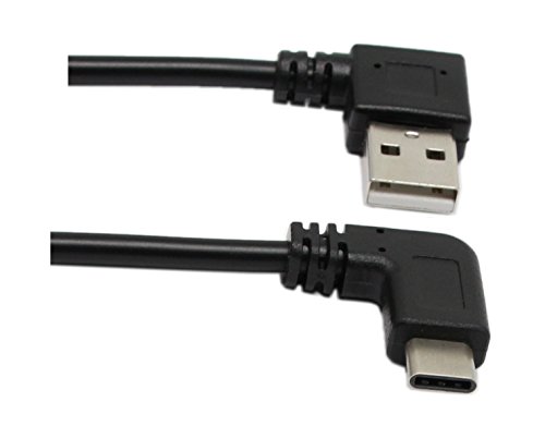 Typ C Kabel, rechten Winkel cerrxian USB 2.0 rechts Winkel (Typ A) Stecker zu USB C (Typ C) Stecker links/rechts Winkel Sync & Charge Konverter Adapter Kabel 25,4 cm - 5