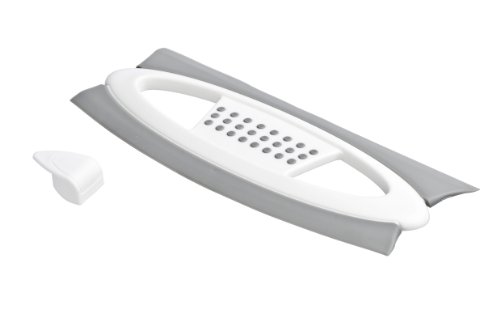 WENKO 20855100 Badezimmerwischer Scanno Duo Weiß-Grau – mit Haken, Kunststoff, 25 x 1.3 x 10 cm, Grau - 10