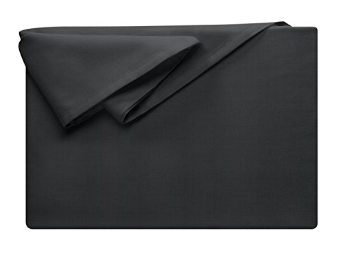 npluseins Betttuch ohne Gummizug, ägyptischer Baumwolle, anthrazit, 150 x 275 cm - 2