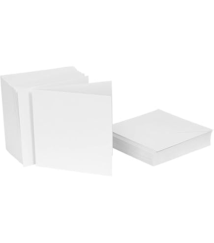 Stella Basteln – 10 Weiße Blanko-Karten Mit Wellenrand & Umschlägen, 6 Zoll (ca. 15 Cm), Für Bastelprojekte & Persönliche Grüße