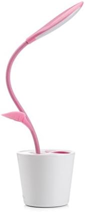 IPUIS LED Desk Lamp with 3 Brightness Levels, Adjustable and Dimmable LED Table Lamp, Natural Cold Light, Flexible, Foldable, for Best Vision Protection, Pot for Pencils, Pens, Brush, for Kids and Students, Rose, ampoules intgres