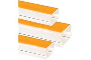 ENVA® Electrical Cable Trunking, White Self Adhesive Paintable PVC Trunking Cable & Wire Tidy Plastic Electrical Conduit Mini Trunk (2, 25x16mm)