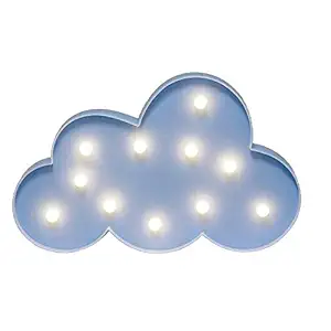 House of Quirk Cloud Night Light LED Marquee Sign-Baby Light-Battery Operated Nursery Lamp, Decorative Light for Kids Room/Party/Home/Wall D?cor - Blue