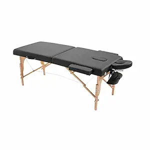 Lipsa Healthtech 2 section Foldable Wooden massage Bed with accessories massage Table with Carry Case for Beauty Salon, Spa, home | portable massage bed |foldable massage bed | foldable massage table.