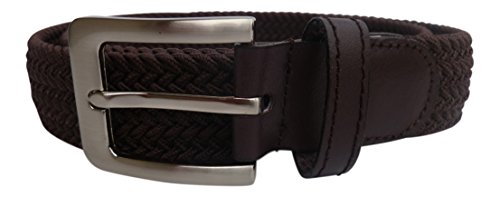 STREEZE 32mm Elasticated Stretch Belt Braided Elastic Webbed Belt with  Silver Rectangular Buckle Available in 5…