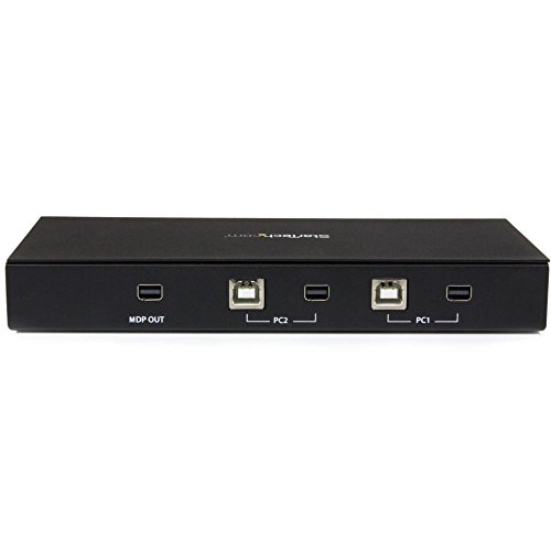 StarTech 2 Port Mini DisplayPort KVM Switch mit USB 2.0 Hub – 2-fach mDP Ultra HD KVM Umschalter mit 4K bei 60Hz - 3