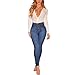 Produktbild damen jeans high waist Jeanshosen Skinny Jeanshose Slim Leggings Röhrenjeans Bleistifthose Bleistift Hose Elastische Damenhose