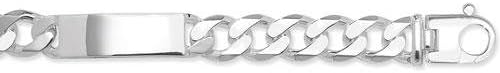 silver diamond cut heavy curb id bracelet