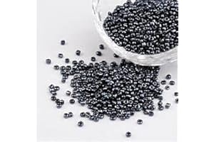 Handicraft Emporium Opaque Glass Seed Beads | Lustered | 4mm | Black | 50g