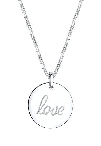 Elli Damen-Kette mit Anhnger Statement-Schriftzug LOVE 925 Silber 45 cm - 0103230615_45 Elli Damen-Kette mit Anhnger Statement-Schriftzug LOVE 925 Silber 45 cm - 0103230615_45