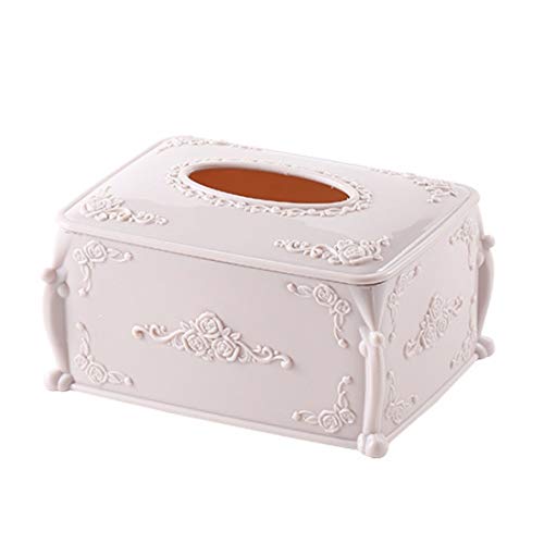 Preisvergleich Produktbild WAVENI Papierbox, Tissue-Box, europäischer Haushaltskunststoff, Aufbewahrungsbox auf dem Wohnzimmertisch, Papierbox (Color : Square beige)