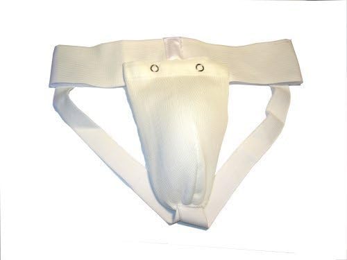 Male Groin Protection WHITE For Karate MMA Kickboxing Size Senior