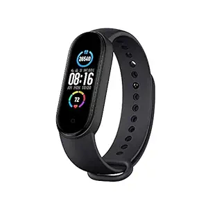 BNS M5 Smart Band for Health Fitness Monitor (Black Strap, Size : Free)