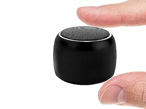 AUGEN Mini Bluetooth Speaker with in Built Mic, 4W Output, Deep Bass, 4-5H Playtime with 400mAH, Bluetooth 5.0, HD Sound Ultra Portable Wireless Speaker - Black