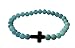 Produktbild akacha Armband Kreuz Rosenkranz Herren Damen Fashion: Rosary Shamballa – Blau