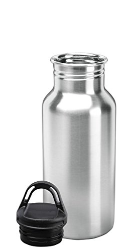 Isosteel VA-9715 Trinkflasche 0,5 L aus 18/8 Edelstahl mit festschließendem Kunststoff-Schraubverschluss für gängige Fahrradflaschenhalter - 6