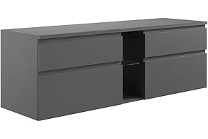 Vente-unique-Mueble de baño Flotante - Gris - 150 cm - Magdalena II