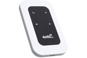 SXHLSELLER Przenośny Hotspot 4G 5G WIFI z Gniazdem SIM, Router LTE 300 Mbps do Podróży, Campervan, Motorhome, Obsługuje 10 urządzeń, Plug & Play, Wbudowana Bateria 2100 MAh
