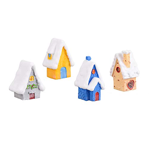 EMiEN - Juego de 4 Adornos en Miniatura para decoración de casa de muñecas de jardín de Hadas, decoración navideña, decoración de jardín de Hadas, decoración para niños