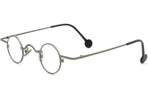Ashilun Nerd retro små runda glasögonbågar i metall 31 mm, vintage steampunk glasögon optisk ram för män kvinnor