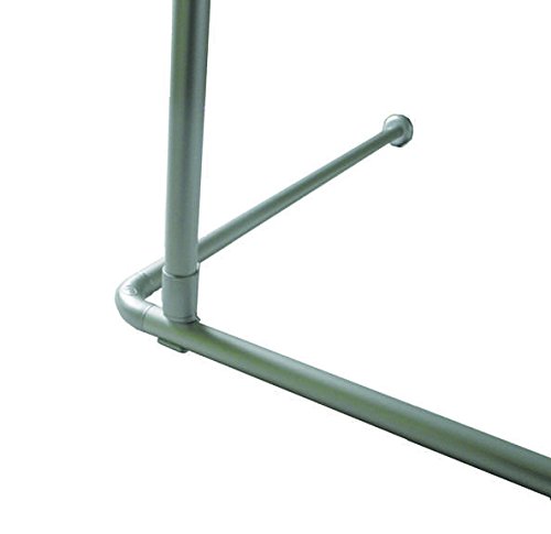 DECKENHALTERUNG DECKENSTÜTZE FÜR WINKELSTANGE DUSCHVORHANGSTANGE ALU MATT! 55 CM! UNDERSEILING OF CORNER ROD! - 3