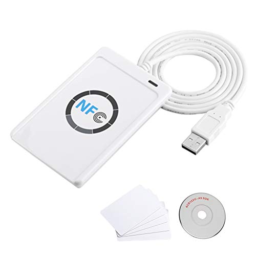 ZJchao, Dispositivo NFC per leggere e scrivere tag ACR122U, standard ISO 14443 A/B + software gratuito, colore: bianco