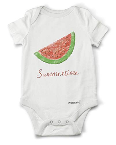 Sunnywall Summertime - Body para bebé (100% algodón orgánico, Unisex) Blanco Talla única