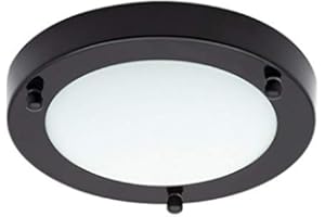 LITECRAFT Mari 12 Watt Small LED IP44 Rated Flush Bathroom Ceiling Light in Satin Black Modern Style Home Lighting