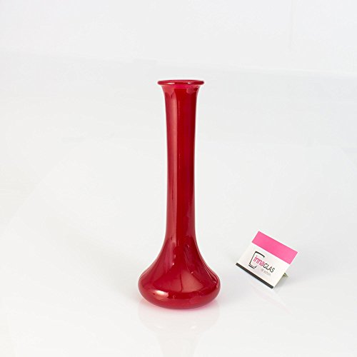 Stielblumenvase / Blumenvase KOBY, rot, 25cm, Ø9,5cm – Einzelblumen Vase / Tischvase - 2