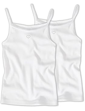 Sanetta Mädchen Unterhemd mit Strass-Herzchen, 2er Pack