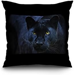 Black Panther (18x18 Spun Polyester Pillow Case, Black Border)