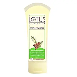 Lotus Herbals Tea Tree And Cinnamon Anti Acne Oil Control Face Wash, 80g